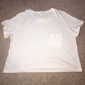 White Cropped Tee